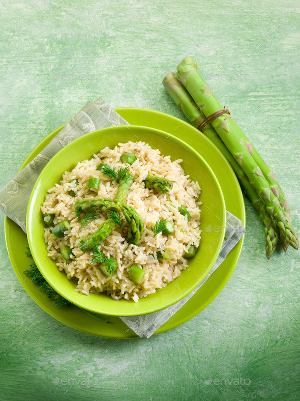 risotto with asparagus Stock Photo by PhotoDune